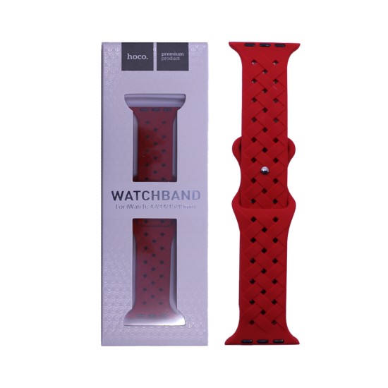 Hoco Bamboo Pattern Strap for iWatch WA16 42/44/45/49mm Red